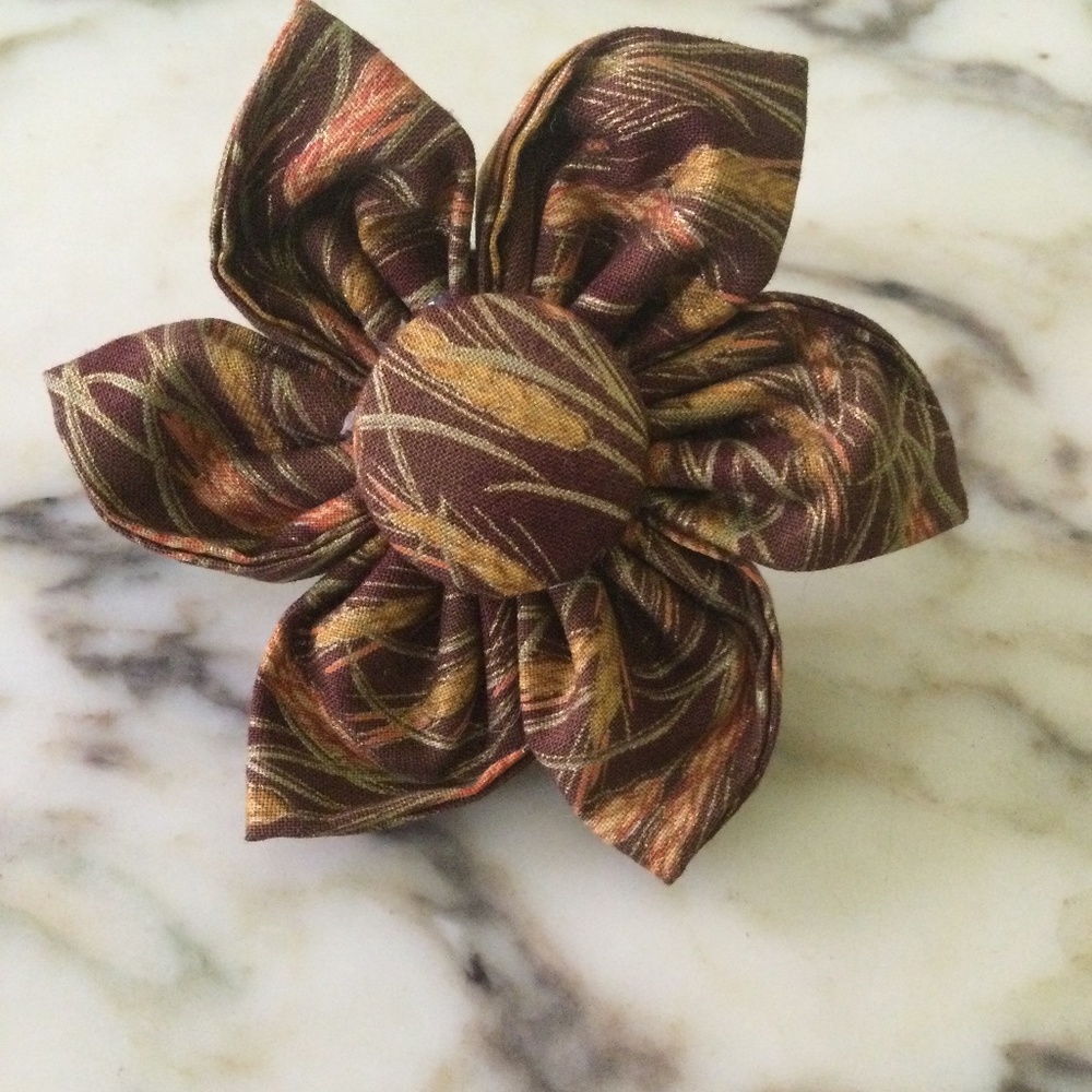 Wheat Design And Autumn Fabric Dog Flower for Dog Collar